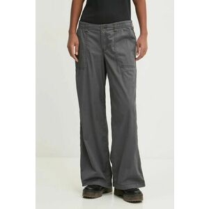 Hollister Co. pantaloni femei, culoarea gri, lat, medium waist, KI356-4179 imagine