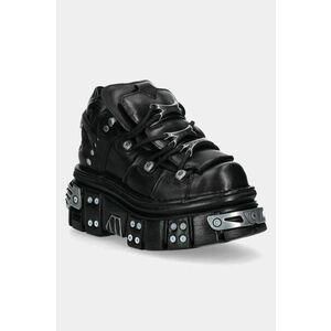 New Rock sneakers din piele ITALI NEGRO+ NOMADA NEGRO+ TOWER NEGRO E14 culoarea negru, M.106.S70 imagine