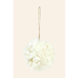 Calma House globuri de pom Flock Flakes 8 cm culoarea bej imagine