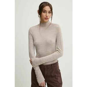 Abercrombie & Fitch pulover de lana femei, culoarea bej, light, cu turtleneck, KI150-4348 imagine