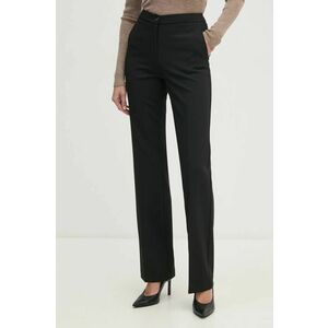 Sisley pantaloni femei, culoarea negru, drept, high waist, 44Q5LF03I imagine