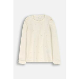 Coccodrillo longsleeve din bumbac pentru copii culoarea bej, ELEGANT JUNIOR GIRL imagine