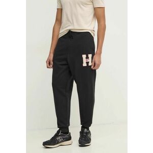 Tommy Jeans pantaloni de trening din bumbac culoarea negru, cu imprimeu, DM0DM21277 imagine