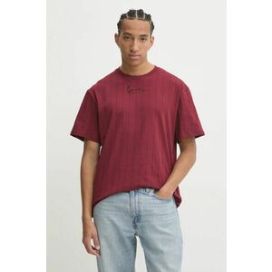 Karl Kani tricou din bumbac barbati, culoarea bordo, modelator, 60300190 imagine