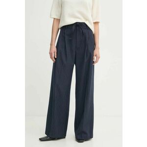 G-Star Raw pantaloni din lana culoarea albastru marin, lat, high waist, D22883-D721 imagine