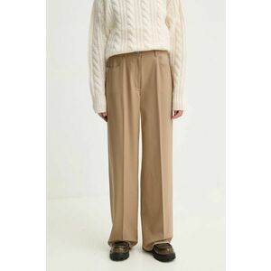 Theory pantaloni din lana culoarea bej, lat, high waist, O0801210 imagine