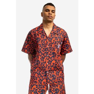 Billionaire Boys Club cămașă din bumbac Hibiscus Camo S/S Bowling Shirt bărbați, culoarea roșu, cu guler clasic, regular B22216-RED imagine