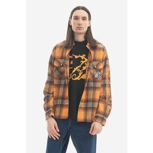 Billionaire Boys Club cămașă din lână Check Shirt culoarea portocaliu, cu guler clasic, regular B22417-ORANGE imagine