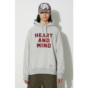 Billionaire Boys Club hanorac de bumbac Heart and Mind Popover bărbați, culoarea gri, cu glugă, cu imprimeu, B23433 imagine