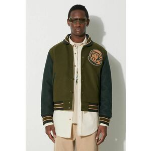 Billionaire Boys Club geacă bomber Astro Varsity bărbați, culoarea verde, de tranziție, oversize, B23402 imagine