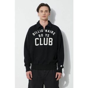 Billionaire Boys Club hanorac de bumbac Collared Half Zip Sweater culoarea negru, cu imprimeu, B24125 imagine