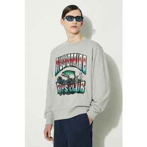 Billionaire Boys Club hanorac de bumbac Big Catch Crewneck barbati, culoarea gri, cu imprimeu, B24230 imagine