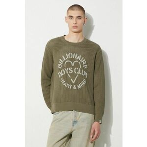 Billionaire Boys Club pulover de bumbac Heart & Mind Stencil Logo Jumper culoarea verde, călduros, B24224 imagine