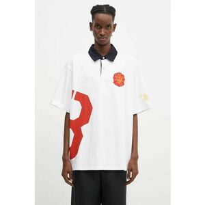 Billionaire Boys Club polo de bumbac College Polo Shirt culoarea alb, cu imprimeu, B24355 imagine