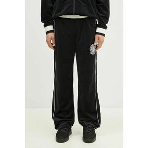 Billionaire Boys Club pantaloni de trening din velur Velour Track Pant culoarea negru, cu imprimeu, B24314 imagine