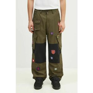 Billionaire Boys Club pantaloni de bumbac Patch Cargo Pant culoarea verde, drept, B24315 imagine