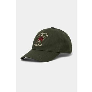 Drôle de Monsieur șapcă de baseball din bumbac La Casquette Slogan Fleurs culoarea verde, cu imprimeu, E-CP153-CO138-KK imagine