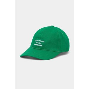 Drôle de Monsieur șapcă de baseball din bumbac La Casquette Slogan culoarea verde, cu imprimeu, E-CP151-CO138-GN imagine