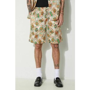 Drôle de Monsieur pantaloni scurți din in Le Short Jeu de Cartes culoarea portocaliu, D-BS138-LI002-PC imagine