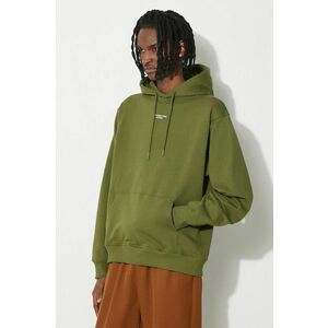 Drôle de Monsieur hanorac de bumbac Le Hoodie Slogan barbati, culoarea verde, cu glugă, neted, D-HO153-CO127-KK imagine