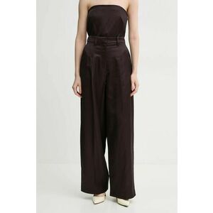 A.L.C. pantaloni femei, culoarea maro, lat, high waist, 2PANT01110 imagine