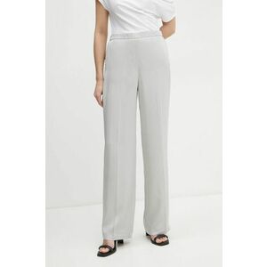 Theory pantaloni de matase culoarea gri, drept, high waist, K0502208 imagine