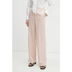 Theory pantaloni de matase culoarea roz, drept, high waist, K0502208 imagine