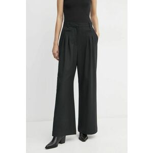 MUNTHE pantaloni STORMY femei, culoarea negru, lat, high waist, 244141624412 imagine