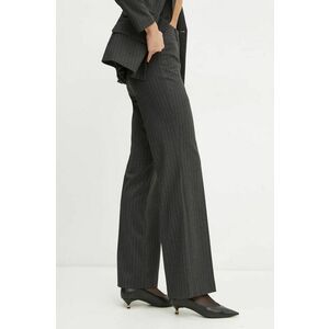 Morgan pantaloni PTALI.F femei, culoarea gri, lat, high waist, PTALI.F imagine