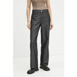 Won Hundred pantaloni femei, culoarea negru, drept, high waist, 3365-13038 imagine