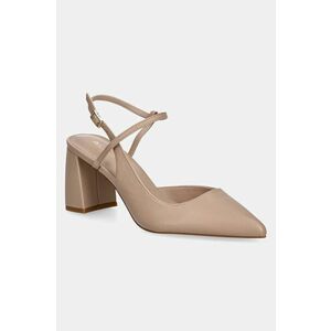 Aldo pantofi de piele LAURA culoarea bej, cu toc drept, cu toc deschis, 13728099 imagine