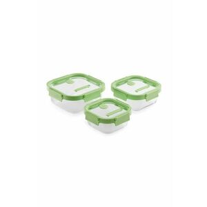 Lekue set recipiente de depozitare cu capace 1100 / 800 / 520 ml 3-pack culoarea verde imagine