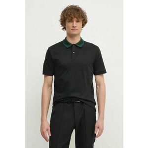 BOSS polo de bumbac culoarea negru, neted, 50521127 imagine