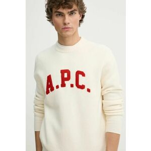 A.P.C. pulover de lana pull joshua barbati, culoarea bej, WVBDK.M23365 imagine