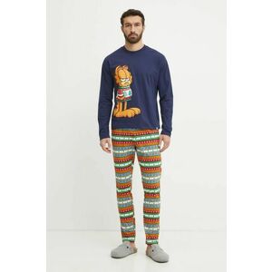 United Colors of Benetton pijama x GARFIELD barbati, culoarea albastru marin, modelator, 37MW4P02J imagine