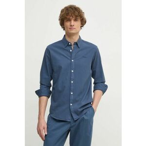 Pepe Jeans camasa din bumbac barbati, culoarea albastru marin, cu guler button-down, regular imagine