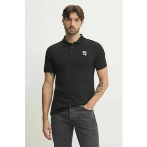 Karl Lagerfeld polo de bumbac culoarea negru, cu imprimeu, 500224.745710 imagine