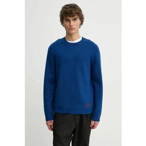 A.P.C. pulover de lana pull edward barbati, culoarea albastru marin, WVBDK.H23059 imagine