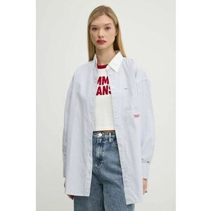 Tommy Jeans camasa din bumbac femei, cu guler clasic, relaxed, DW0DW20209 imagine