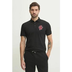 Karl Lagerfeld polo de bumbac culoarea negru, cu imprimeu, 551225.745400 imagine