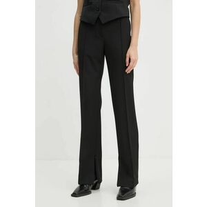 Samsoe Samsoe pantaloni SALOTI femei, culoarea negru, drept, high waist, F24400193 imagine