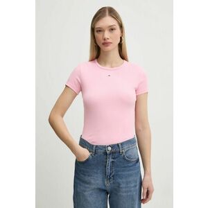 Tommy Jeans tricou femei, culoarea bej, DW0DW17383 imagine