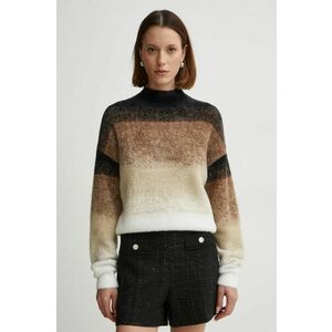 Morgan pulover MDYE femei, culoarea bej, cu turtleneck, MDYE imagine