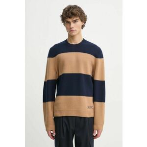 A.P.C. pulover de lana pull edwardo barbati, culoarea albastru marin, WVBDL.H23364 imagine