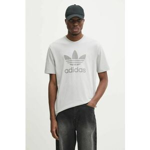 adidas Originals tricou din bumbac TREFOIL T-SHIRT barbati, culoarea gri, cu imprimeu, JP2548 imagine