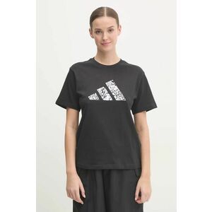 adidas tricou din bumbac Camo femei, culoarea negru, JJ4110 imagine