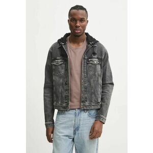 Tommy Jeans geacă din denim bărbați, culoarea gri, de tranziție, DM0DM20621 imagine