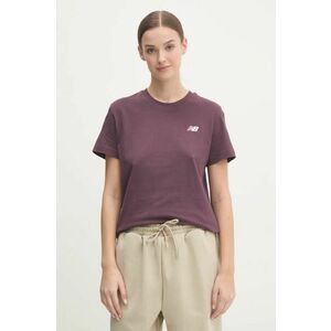 New Balance tricou din bumbac femei, culoarea bordo, WT41509PLN imagine