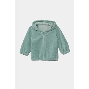 United Colors of Benetton bluza bebe culoarea turcoaz, cu glugă, neted, 3MCDA501C imagine