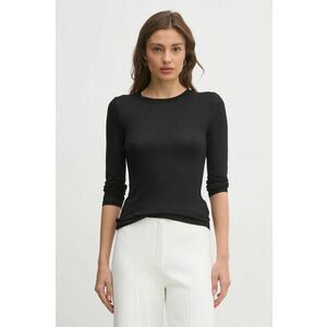 United Colors of Benetton longsleeve din amestec de casmir culoarea negru, 3R0KD108H imagine